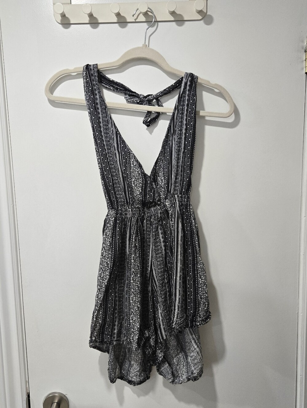 Black & White Halter Romper
